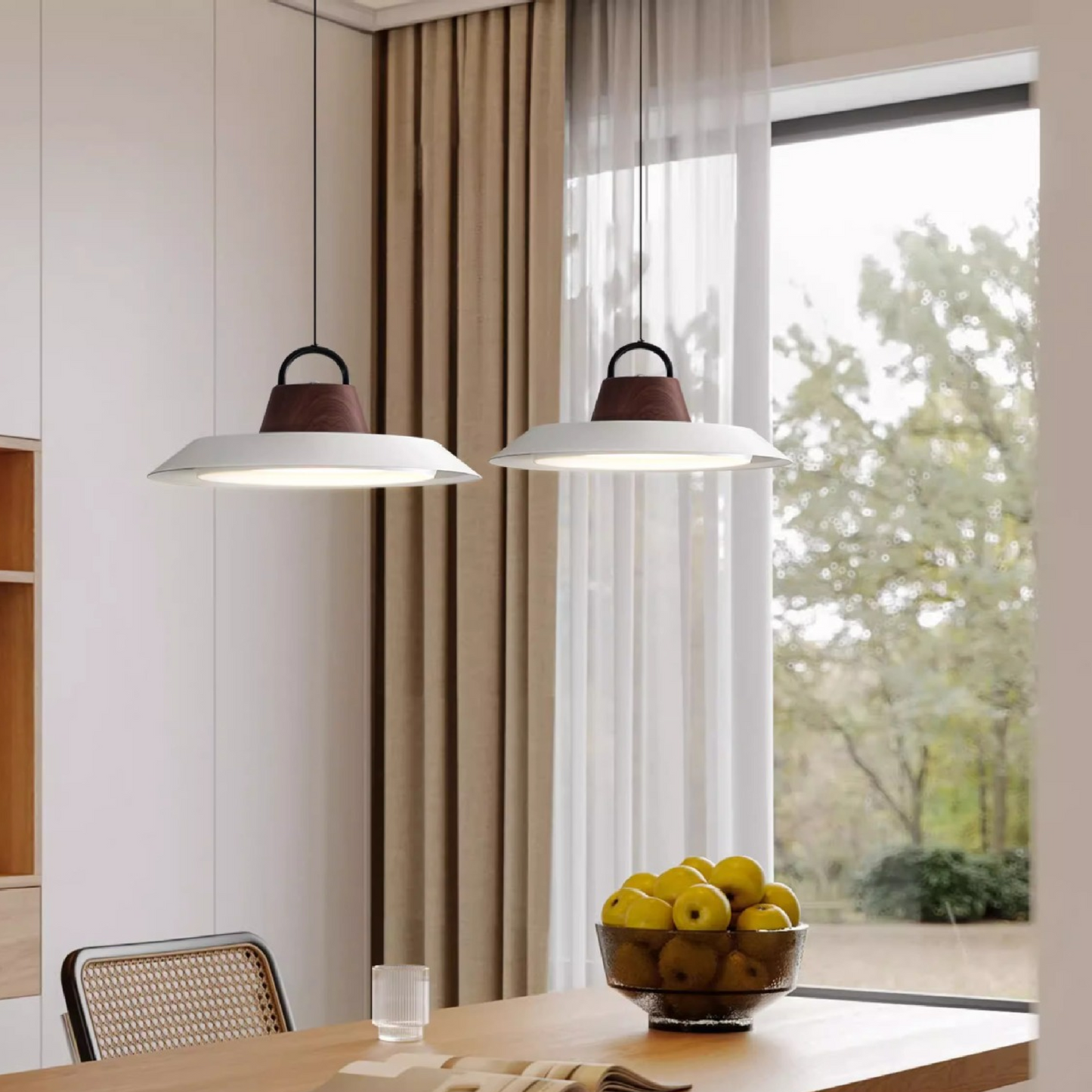 Suspension scandinave en bois et métal pour la décoration de la salle à manger