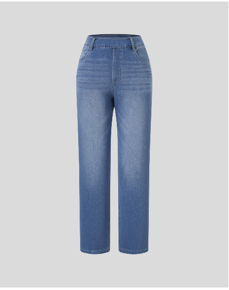 ElsaShape Jeans haute taille avec pantalons droits et pantalons – Look confortable