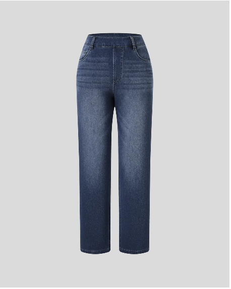 ElsaShape Jeans haute taille avec pantalons droits et pantalons – Look confortable