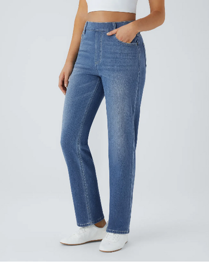 ElsaShape Jeans haute taille avec pantalons droits et pantalons – Look confortable