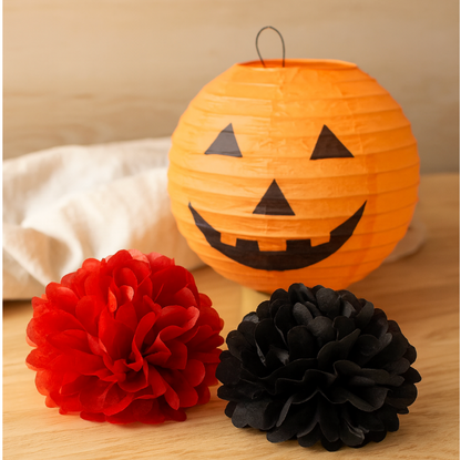 Halloween-Kürbislaterne | Suspendu | Ensemble de décorations | Papierlaterne | Halloween-Deko