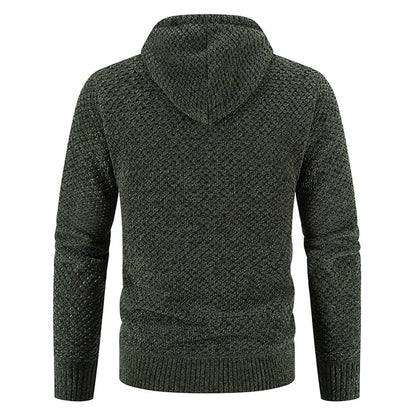Herren Strickjacke – Fleecegefütterte Winterjacke mit Reißverschluss