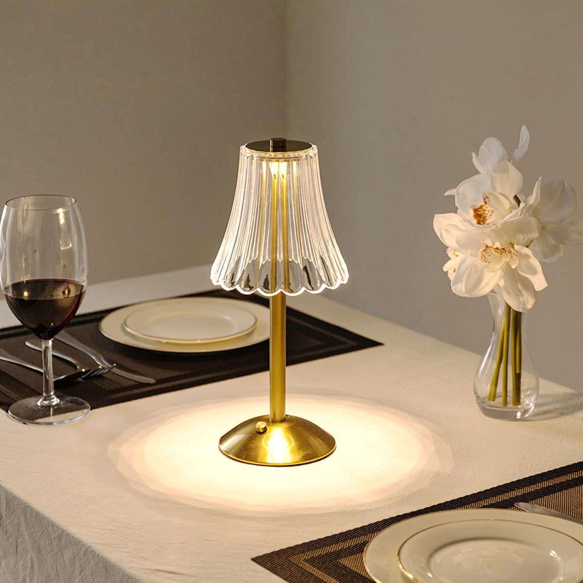 Lampe de table décorative en cristal avec abat-jour scintillant pour l'éclairage de la maison