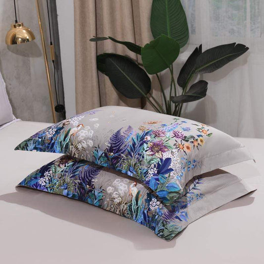 2 Pack Botanical Pillowcases - 100% Egyptian Cotton, 500 Thread Count