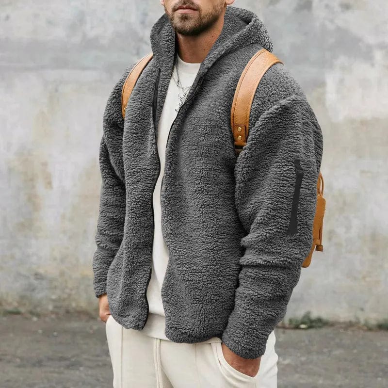 Sweat à capuche zippé en polaire Teddy pour hommes | Zachte Warmte et Casual Style de tous les jours