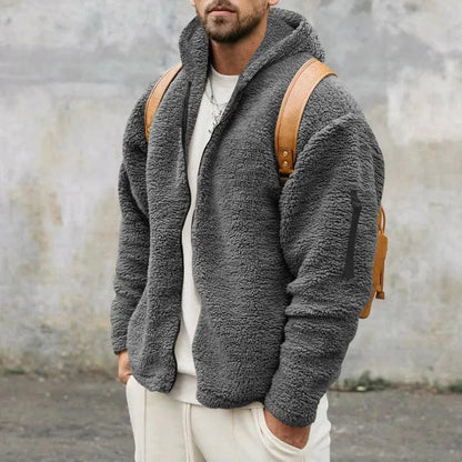 Sweat à capuche zippé en polaire Teddy pour hommes | Zachte Warmte et Casual Style de tous les jours