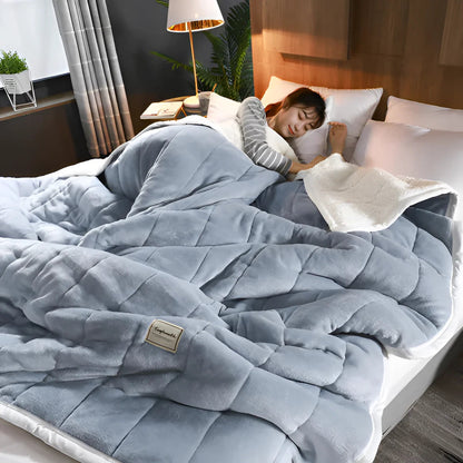 Weighted Blanket Sherpa Fleece Duvet Cover for Ultimate Sleep Comfort