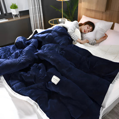 Weighted Blanket Sherpa Fleece Duvet Cover for Ultimate Sleep Comfort