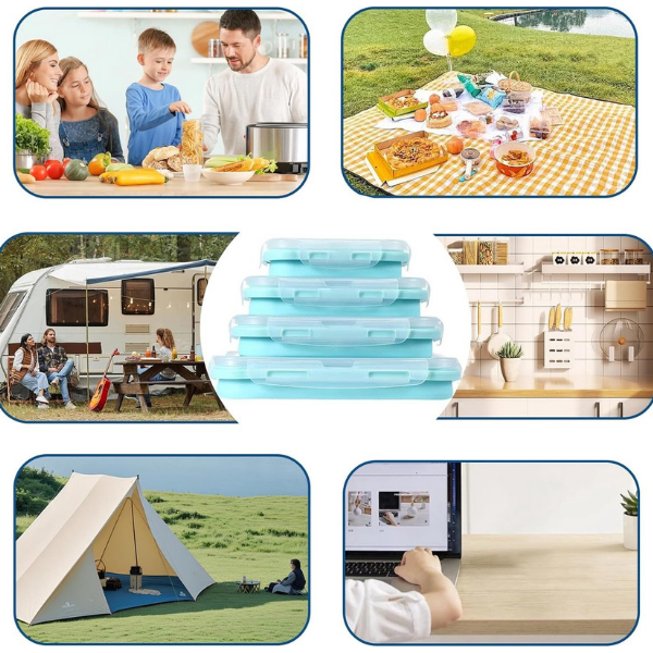 Ensemble de boîtes de conservation en silicone | Pliables et étanches