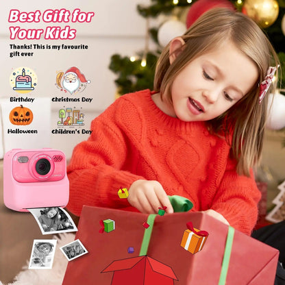Appareil photo instantané pour enfants avec impression photo HD et carte mémoire de 32 Go