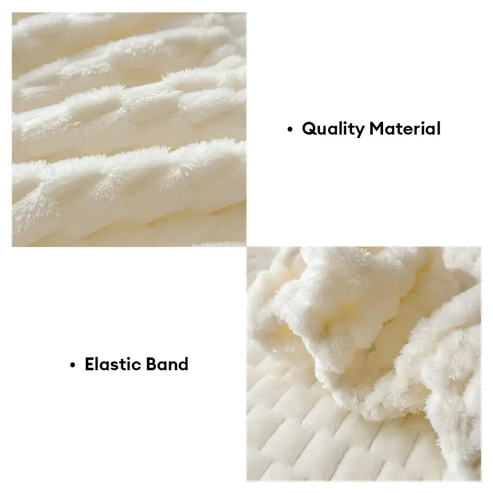 Ensemble de literie avec protège-matelas ajusté en peluche douce et hypoallergénique (Royaume-Uni)