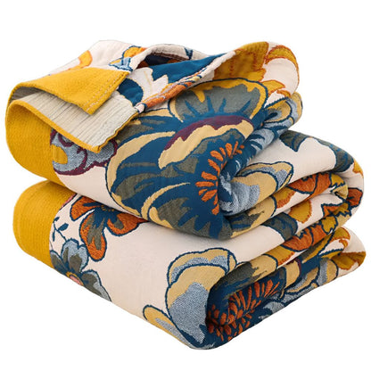 Cozy Reversible Floral Throw Blanket for Home Decor & Comfort