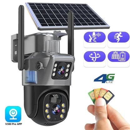 4K Solar Security Camera | Wireless Dual Lens & 360° Rotating CCTV