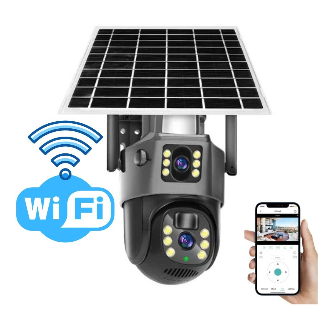 4K Solar Security Camera | Wireless Dual Lens & 360° Rotating CCTV