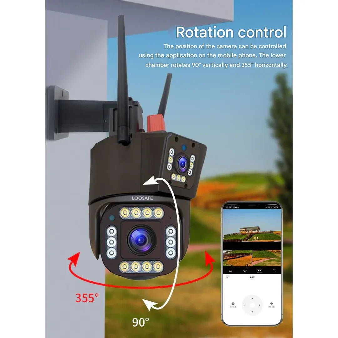 4K Solar Security Camera | Wireless Dual Lens & 360° Rotating CCTV