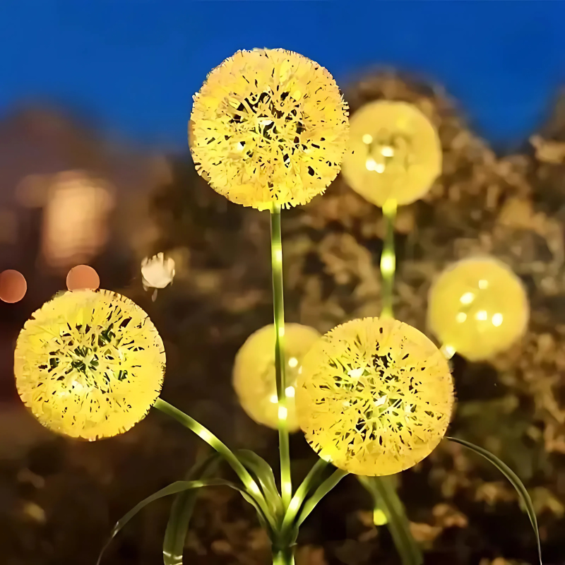 Lampes solaires de jardin à LED colorées – Décoration étanche pour allée de pissenlits