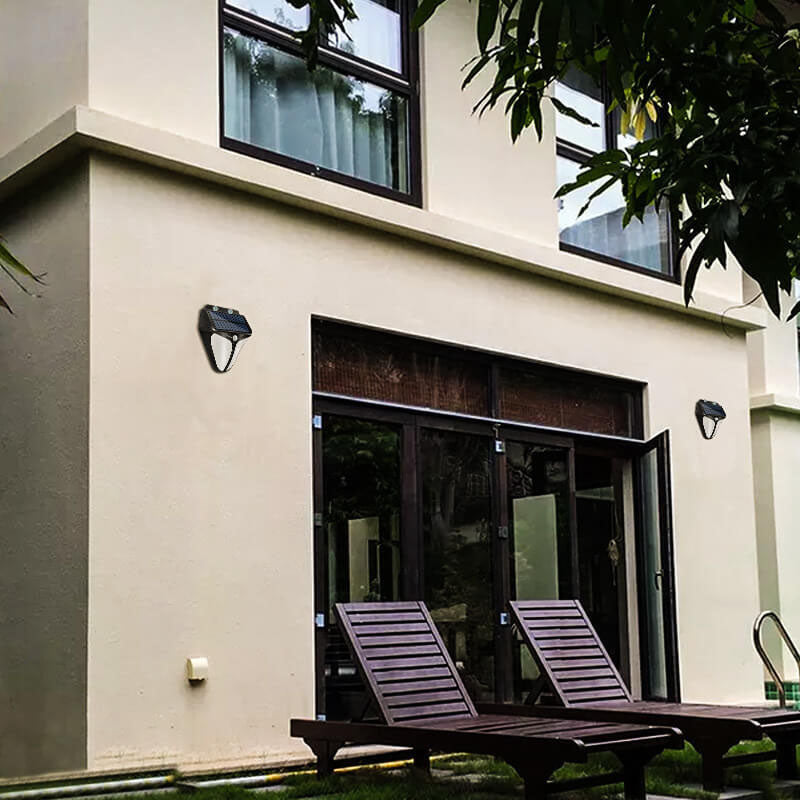 Applique murale solaire à détecteur de mouvement | Lampe de sécurité extérieure pour jardin