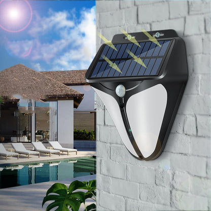 Applique murale solaire à détecteur de mouvement | Lampe de sécurité extérieure pour jardin