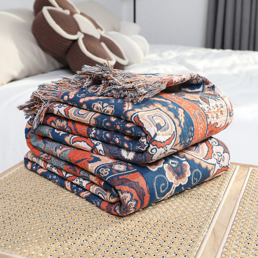 Solea Floral Jacquard Baumwoll-Wurfdecke