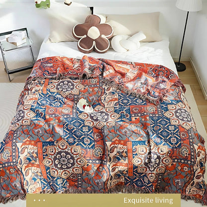 Solea Floral Jacquard Baumwoll-Wurfdecke