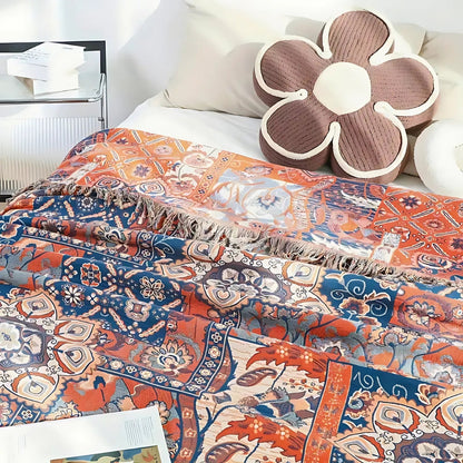 Solea Floral Jacquard Baumwoll-Wurfdecke