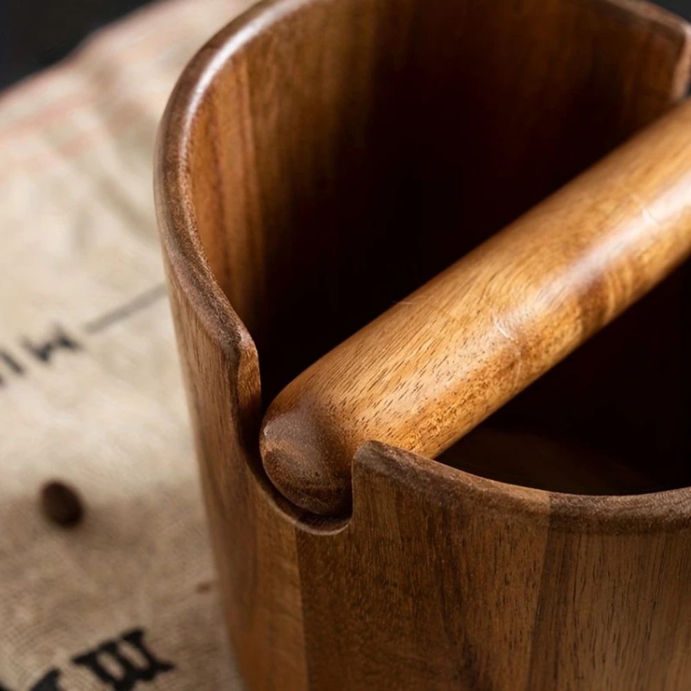 Boîte à café en bois massif