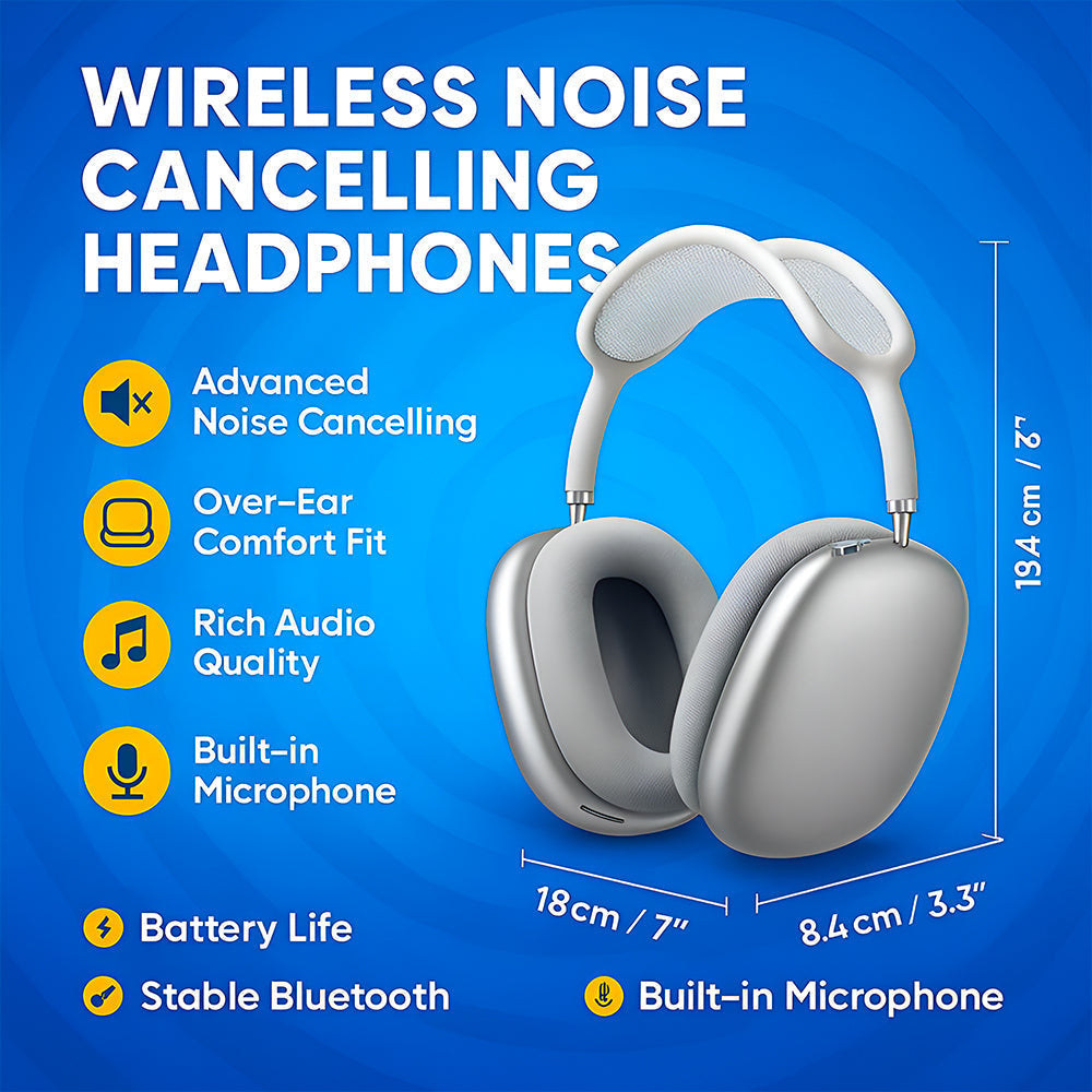 Bluetooth Over-Ear Headphones with Noise Cancelling - Wireless Audio