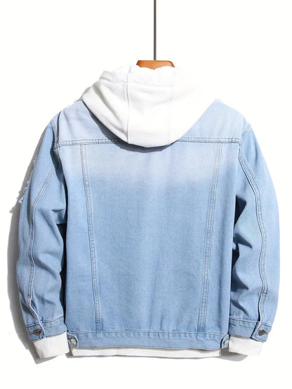 Denimjacke - Lässig - Hellblau - Jeansjacke mit Patches - Herrenjacke