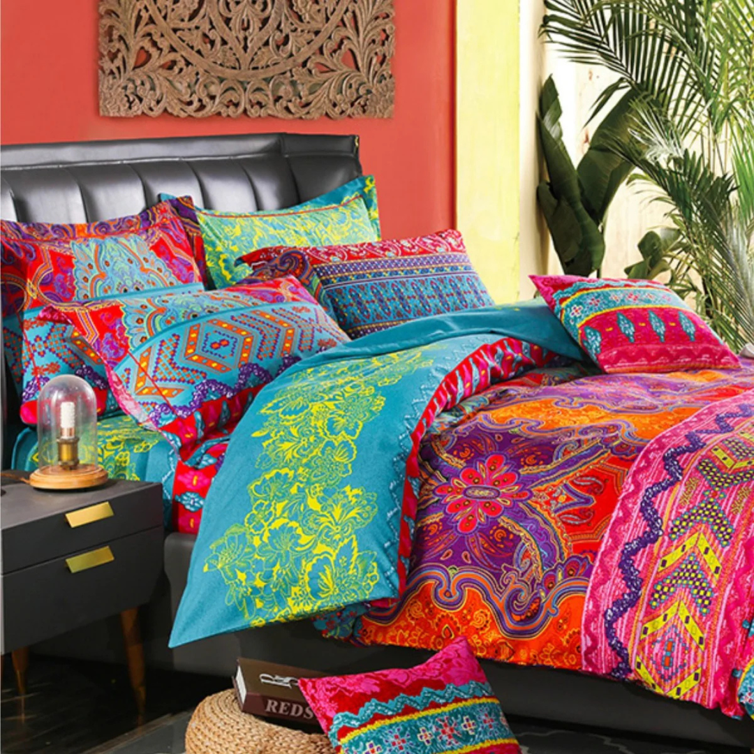 Abstract Design Bed Cover Set - Soft Polyester, Includes Pillowcases