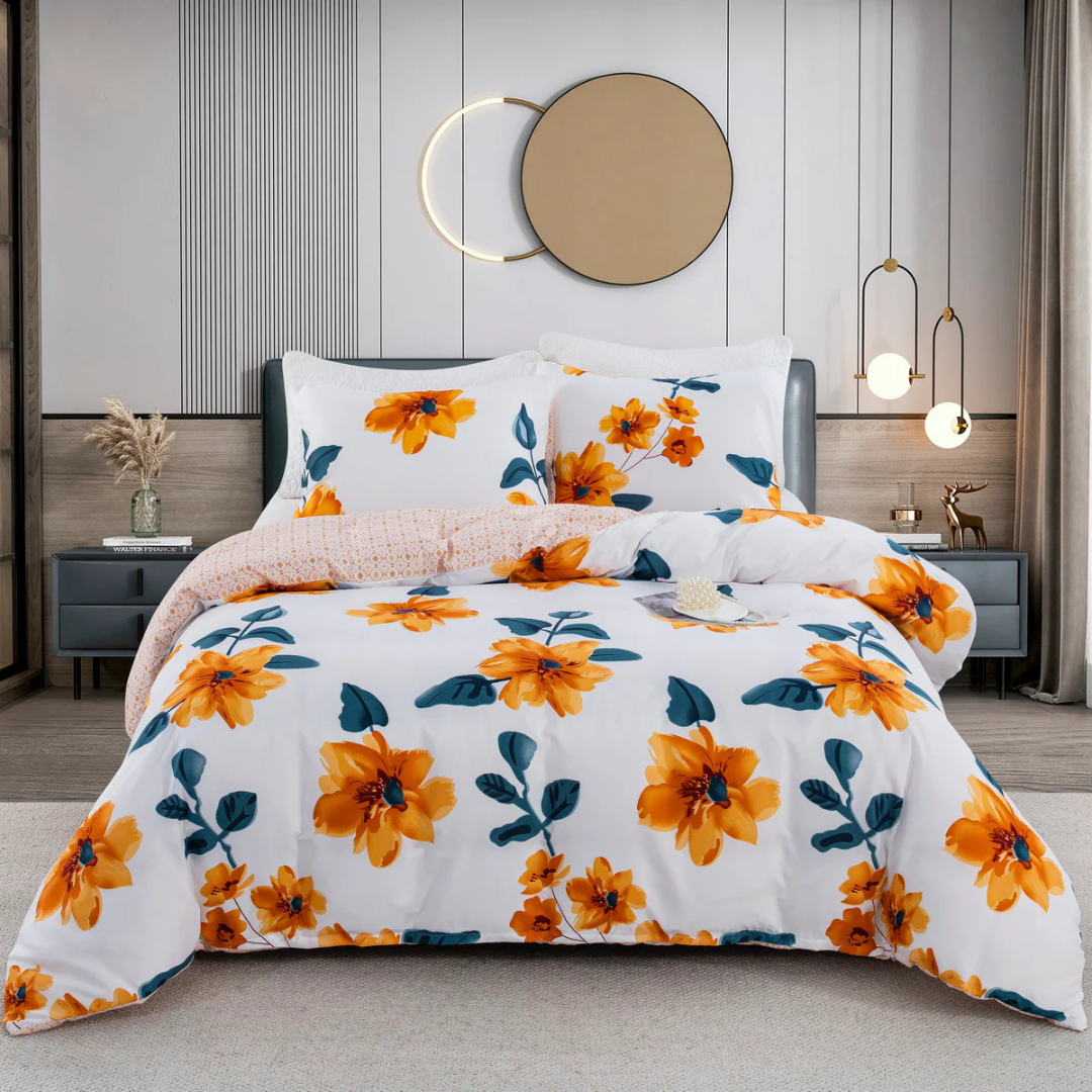 Abstract Design Bed Cover Set - Soft Polyester, Includes Pillowcases