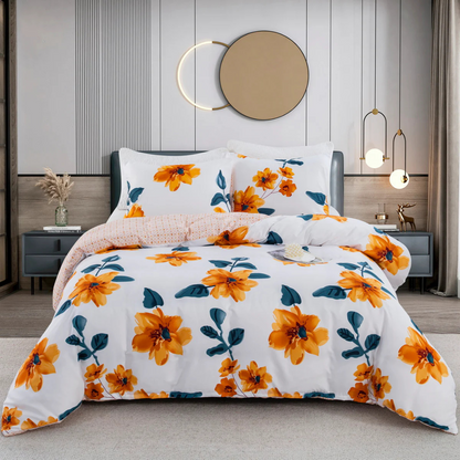 Abstract Design Bed Cover Set - Soft Polyester, Includes Pillowcases