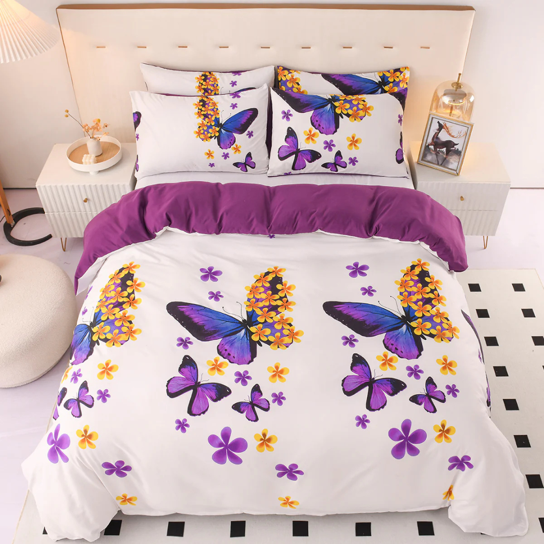 Abstract Design Bed Cover Set - Soft Polyester, Includes Pillowcases