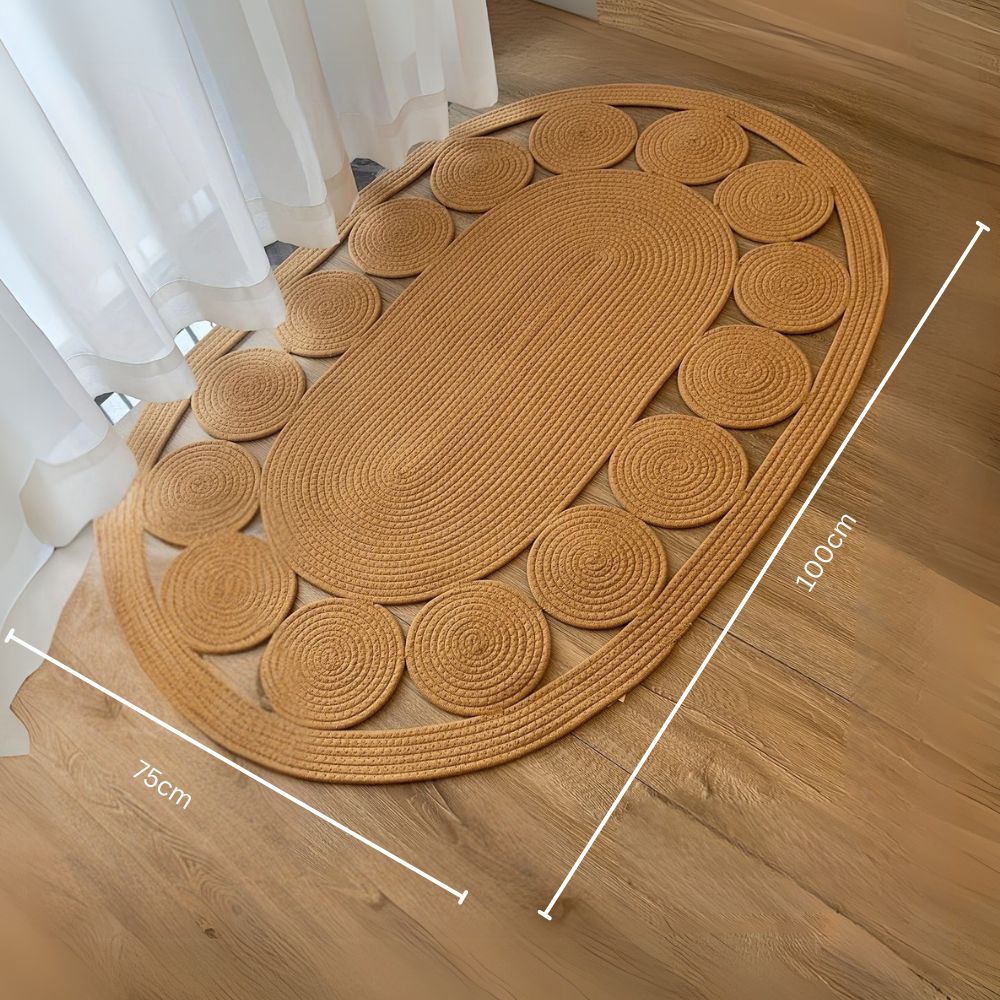 Bohemian Sun Spiral Oval Area Rug for Living Room & Bedroom Decor