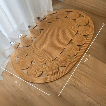 Bohemian Sun Spiral Oval Area Rug for Living Room & Bedroom Decor