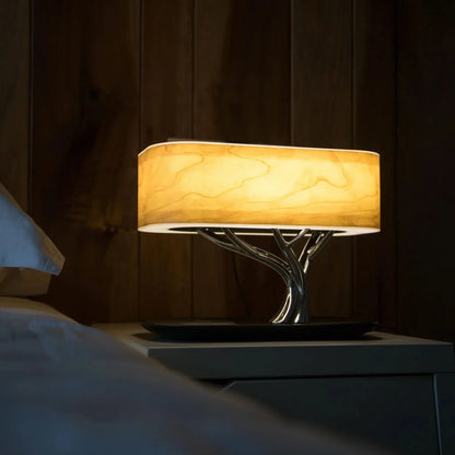 Lampe de table intelligente avec haut-parleur Bluetooth et chargeur sans fil