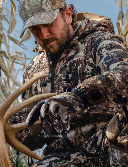 Gants chauffants imperméables rechargeables à motif camouflage pour les activités hivernales en extérieur