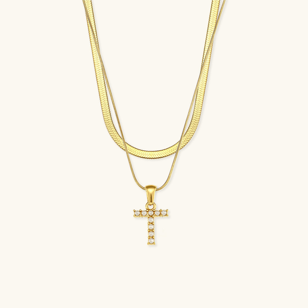 Marissa - Layered Gold Initial Letter Necklace — bringing modern charm to your space.