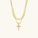 Marissa - Layered Gold Initial Letter Necklace — bringing modern charm to your space.