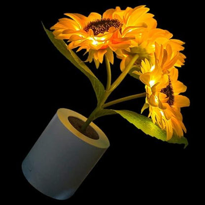 Tischlampe - Sonnenblumen-Design - LED wiederaufladbar