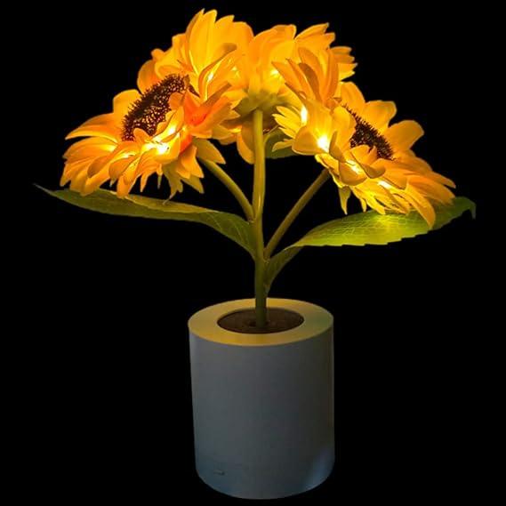 Tischlampe - Sonnenblumen-Design - LED wiederaufladbar
