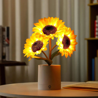 Tischlampe - Sonnenblumen-Design - LED wiederaufladbar