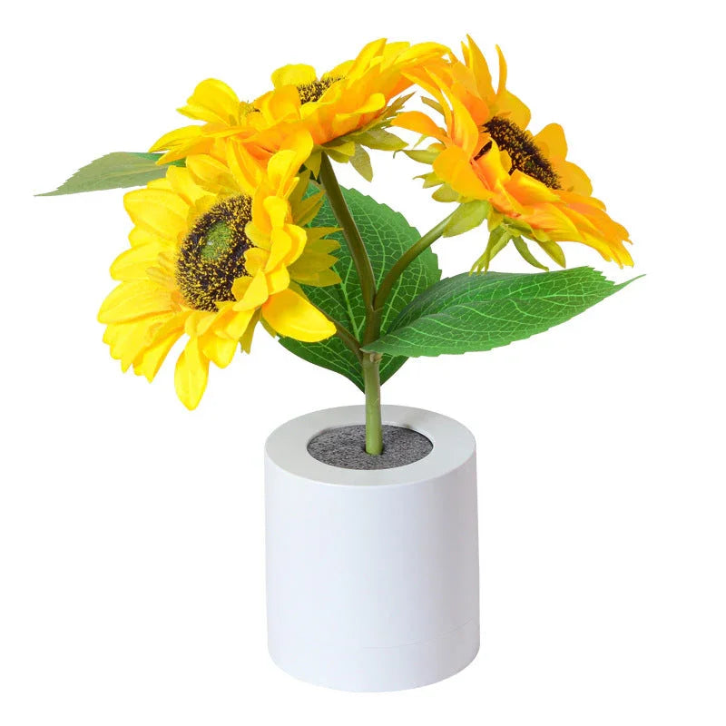 Tischlampe - Sonnenblumen-Design - LED wiederaufladbar
