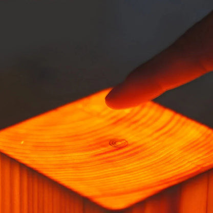 Tischlampe - Touch-Steuerung - Holzfinish