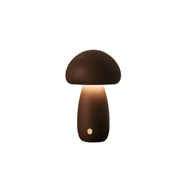 Tischlampe - Holzdesign - Pilzform