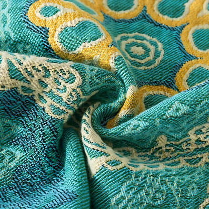 Teal Mandala Cotton Throw Blanket for All Seasons - Cozy & Stylish
