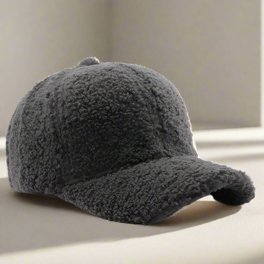 Bonnet de baseball en polaire douce effet peluche | Bonnet d'hiver ajustable pour enfants