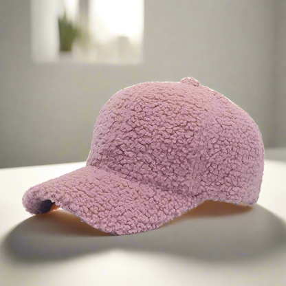 Bonnet de baseball en polaire douce effet peluche | Bonnet d'hiver ajustable pour enfants