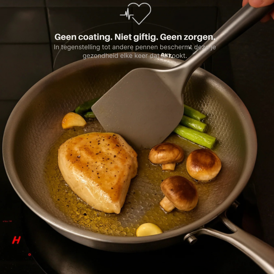 Poêle à frire antiadhésive en titane | Batterie de cuisine martelée pour induction, sans PFAS
