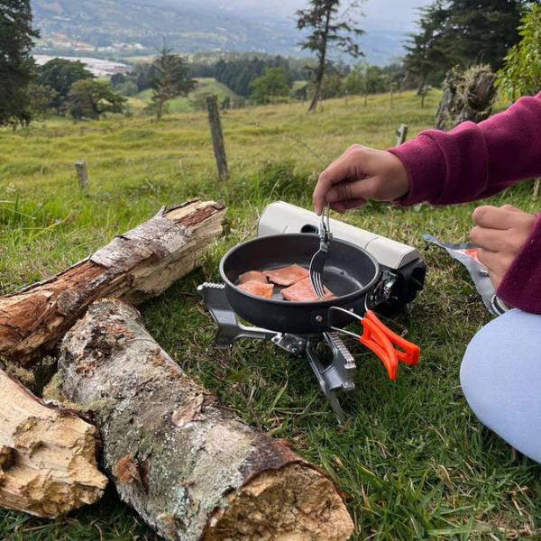 Réchaud à gaz de camping portable et léger | Équipement de cuisine de plein air pliable