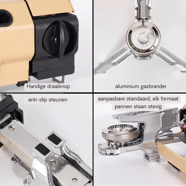 Réchaud à gaz de camping portable et léger | Équipement de cuisine de plein air pliable